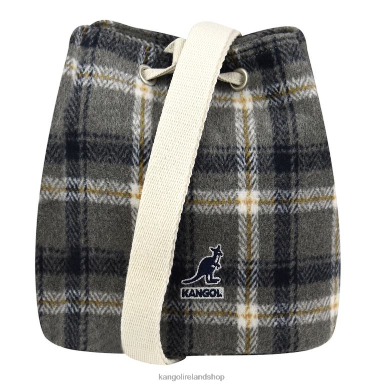 IE Kangol Checker II Bucket Bag Grey Plaid Unisex Accessories 6B26V971