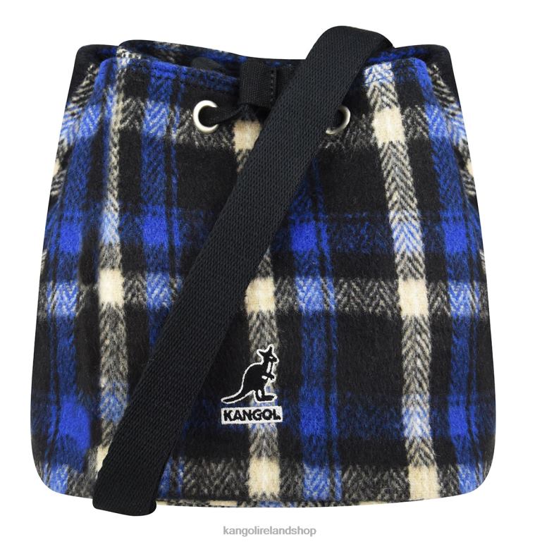 IE Kangol Checker II Bucket Bag Navy Plaid Unisex Accessories 6B26V972