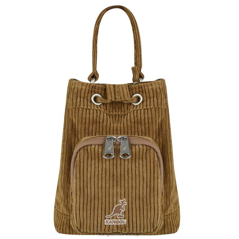 IE Kangol Cord V Pocket Bucket Bag Brown Unisex Accessories 6B26V977