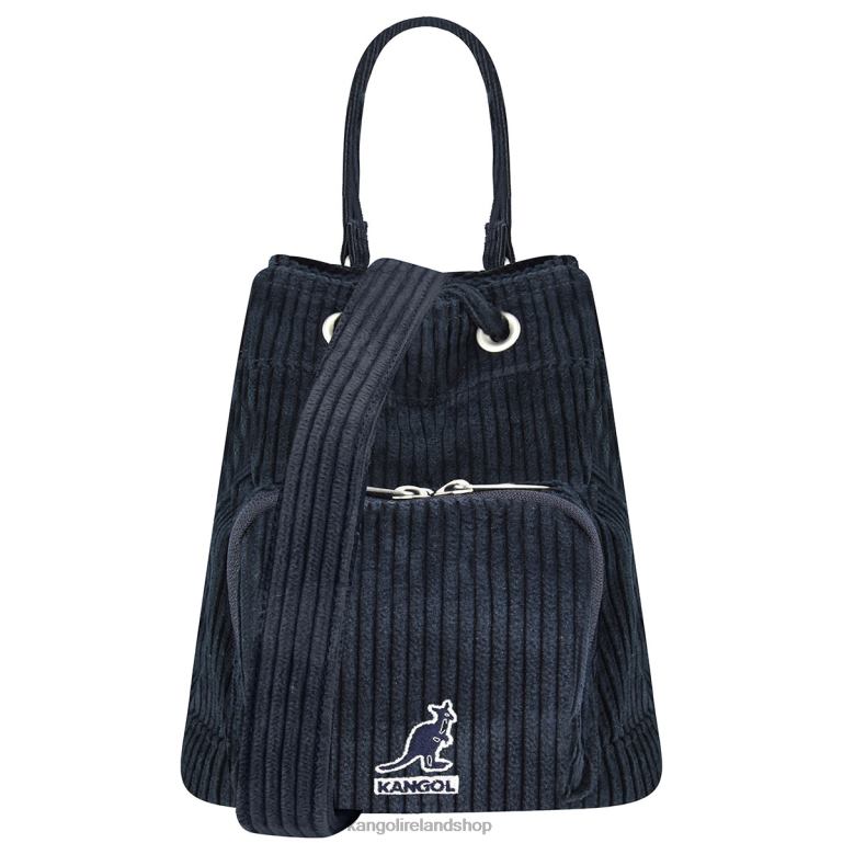 IE Kangol Cord V Pocket Bucket Bag Navy Unisex Accessories 6B26V978