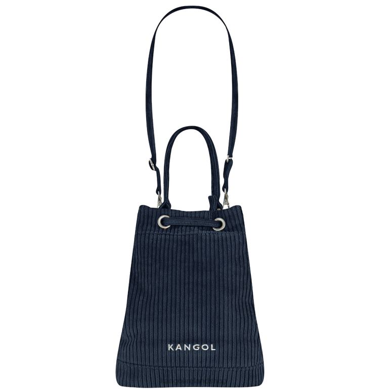 IE Kangol Cord V Pocket Bucket Bag Navy Unisex Accessories 6B26V978