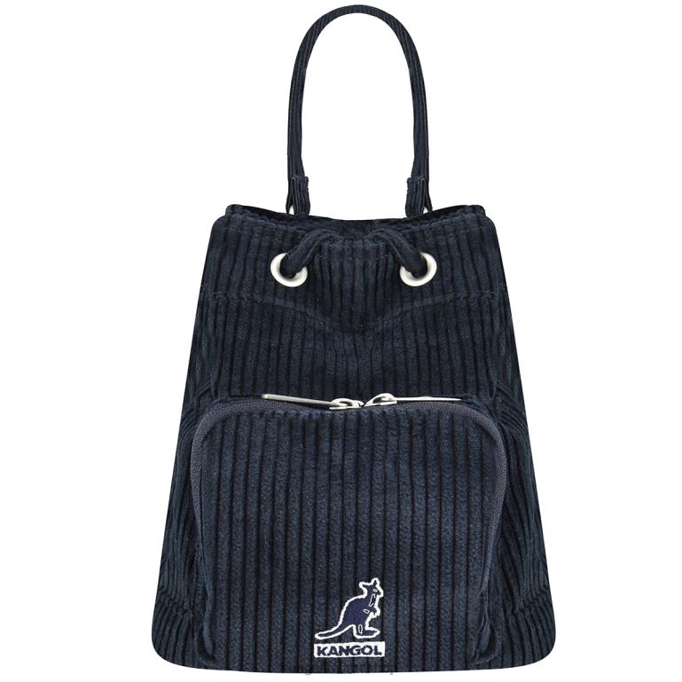 IE Kangol Cord V Pocket Bucket Bag Navy Unisex Accessories 6B26V978