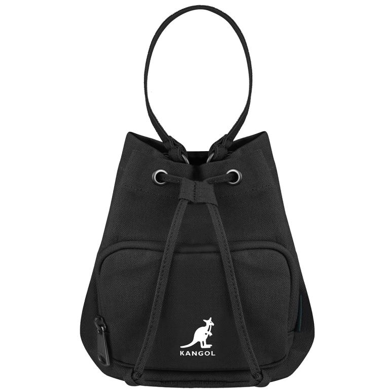 IE Kangol Lucky Canvas Bucket Bag Black Unisex Accessories 6B26V939