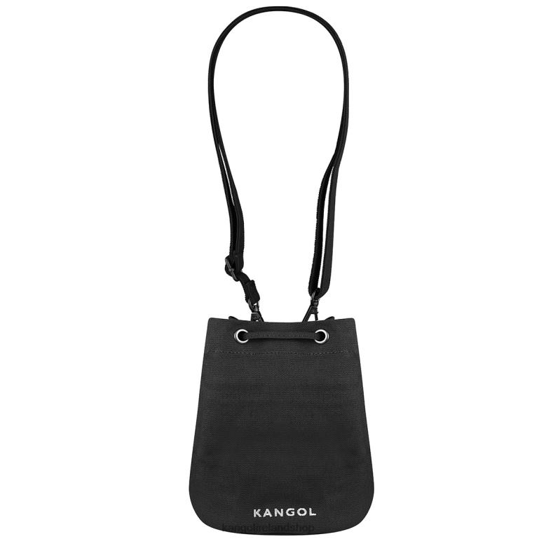 IE Kangol Lucky Canvas Bucket Bag Black Unisex Accessories 6B26V939