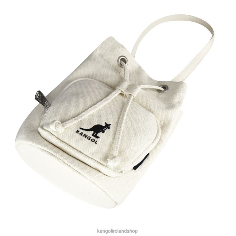 IE Kangol Lucky Canvas Bucket Bag Ivory Unisex Accessories 6B26V940