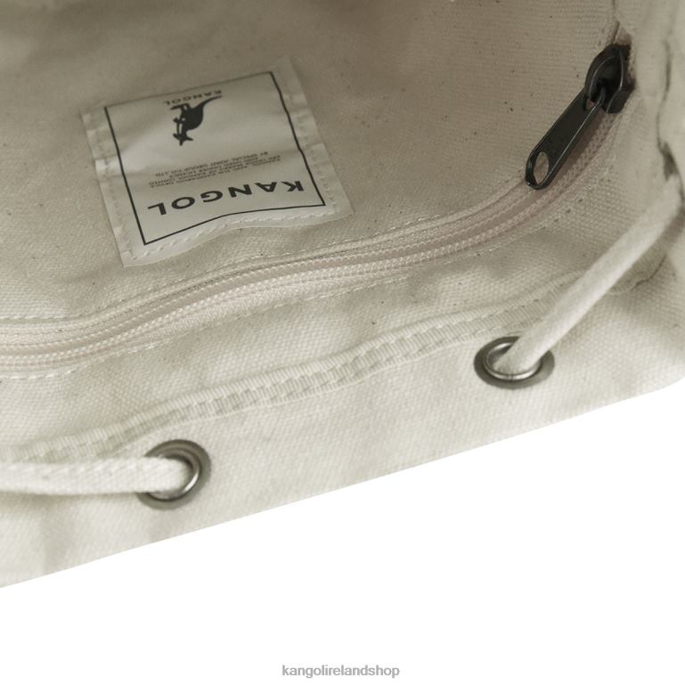 IE Kangol Lucky Canvas Bucket Bag Ivory Unisex Accessories 6B26V940