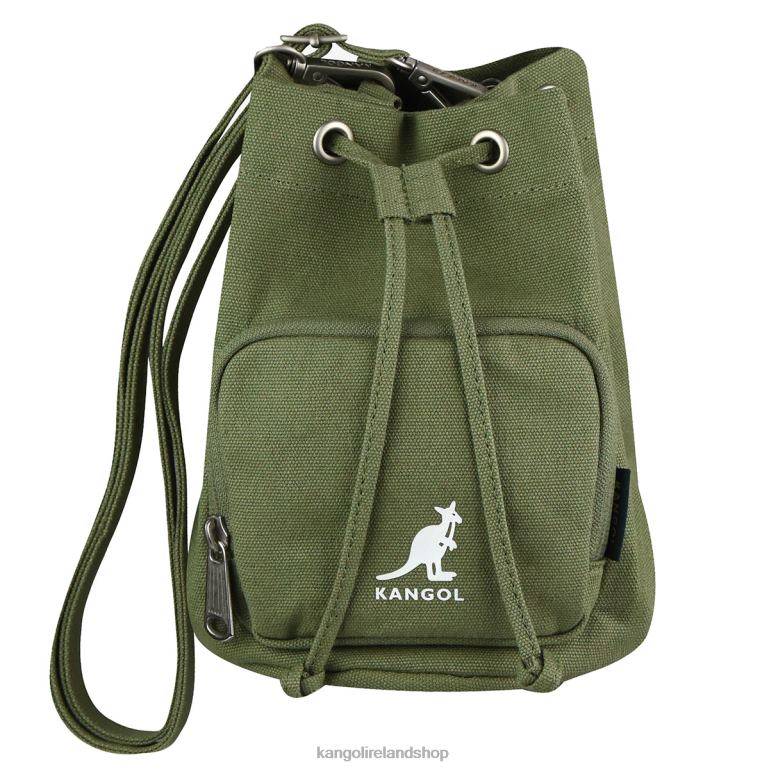 IE Kangol Lucky Canvas Bucket Bag Khaki Unisex Accessories 6B26V941