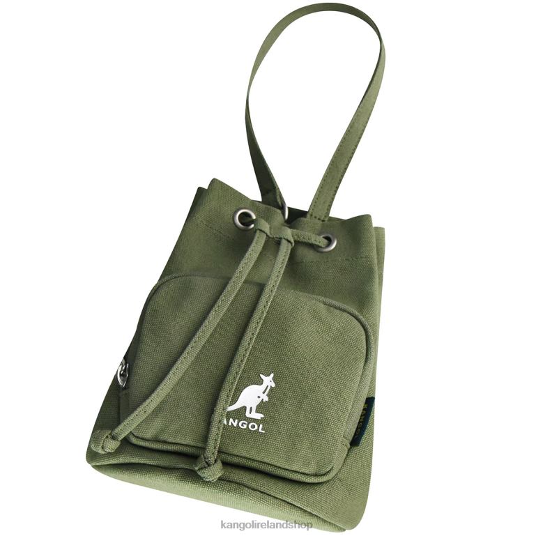 IE Kangol Lucky Canvas Bucket Bag Khaki Unisex Accessories 6B26V941