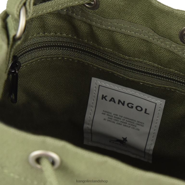 IE Kangol Lucky Canvas Bucket Bag Khaki Unisex Accessories 6B26V941