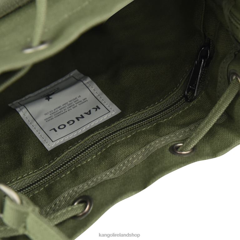 IE Kangol Lucky Canvas Bucket Bag Khaki Unisex Accessories 6B26V941