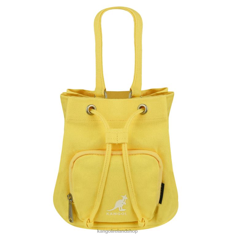IE Kangol Lucky Canvas Bucket Bag Yellow Unisex Accessories 6B26V942