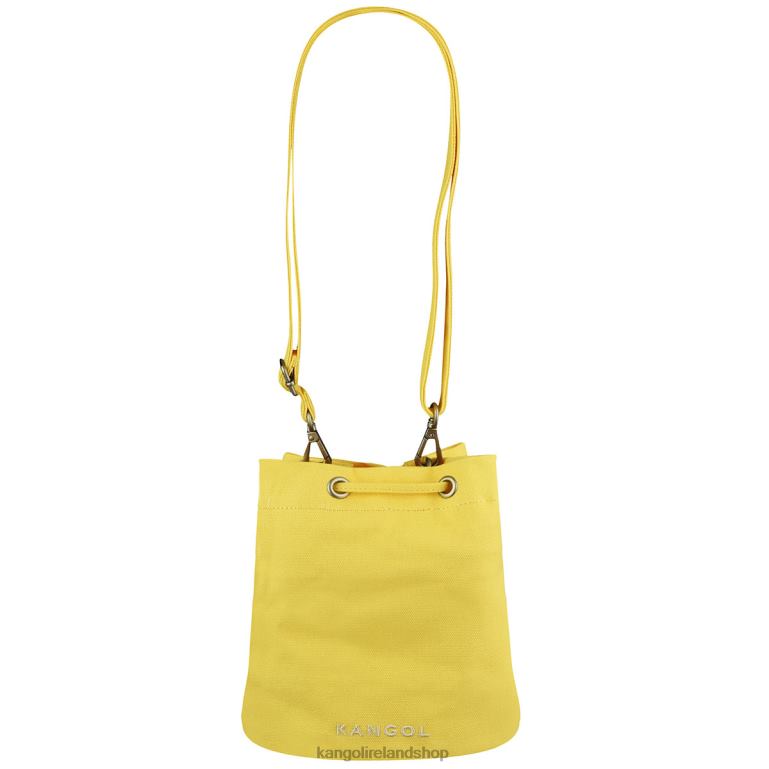 IE Kangol Lucky Canvas Bucket Bag Yellow Unisex Accessories 6B26V942