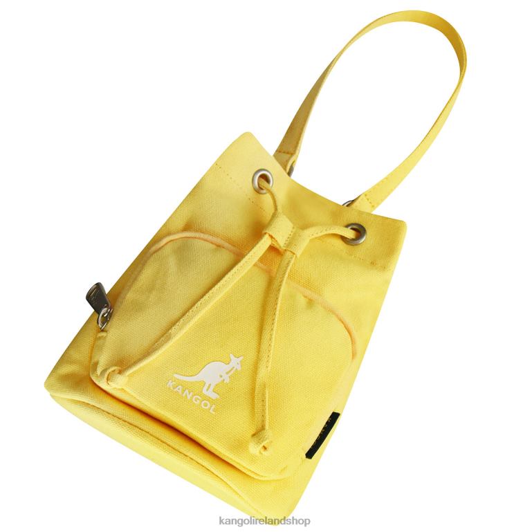 IE Kangol Lucky Canvas Bucket Bag Yellow Unisex Accessories 6B26V942