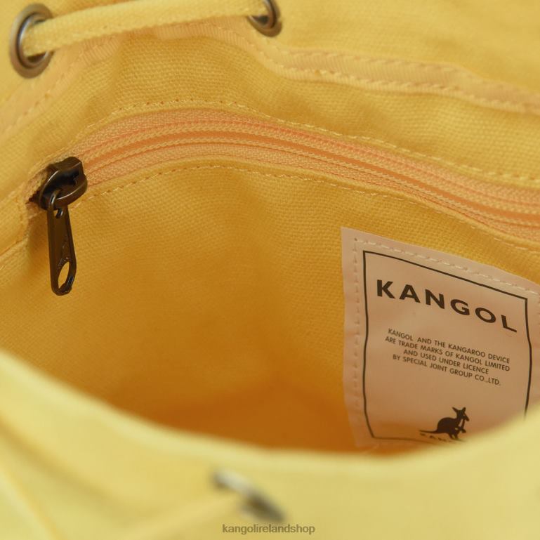 IE Kangol Lucky Canvas Bucket Bag Yellow Unisex Accessories 6B26V942