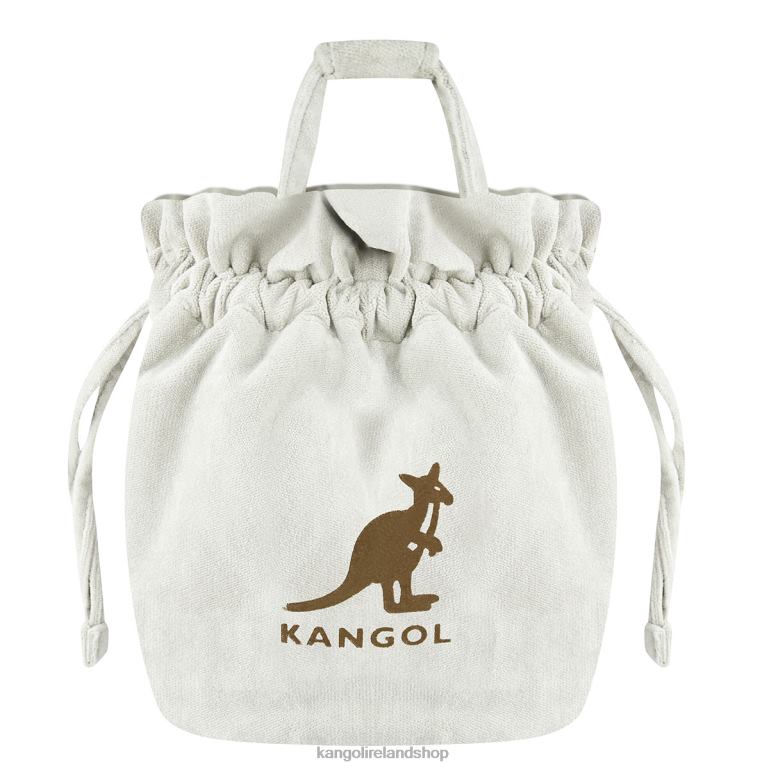 IE Kangol Velvet Drawstring Bag Ivory Unisex Accessories 6B26V992