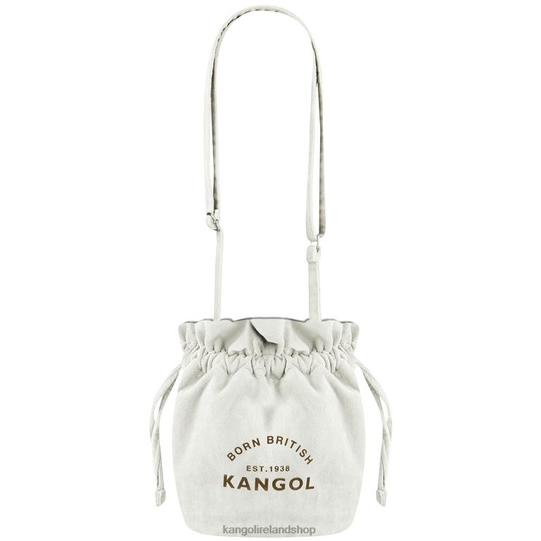 IE Kangol Velvet Drawstring Bag Ivory Unisex Accessories 6B26V992