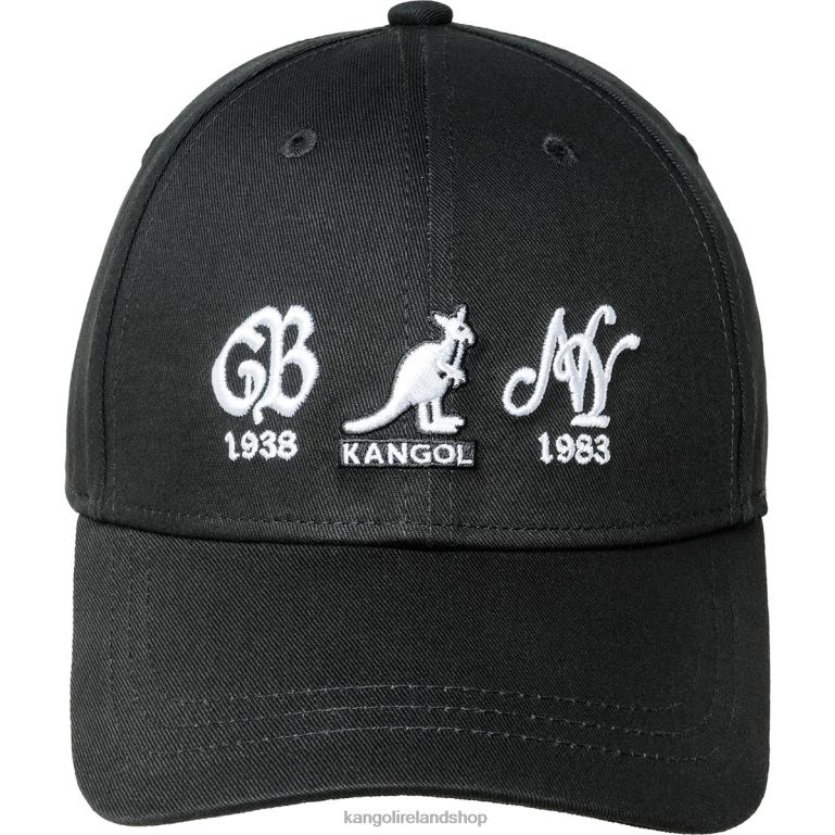 IE Kangol 38-83 Elastic Fitted Baseball Black Unisex Accessories 6B26V364