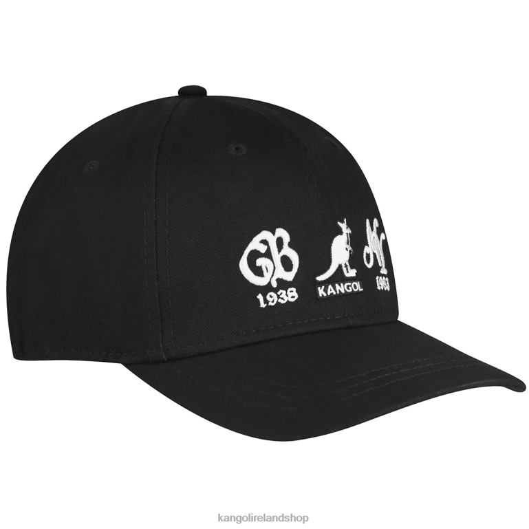 IE Kangol 38-83 Elastic Fitted Baseball Black Unisex Accessories 6B26V364