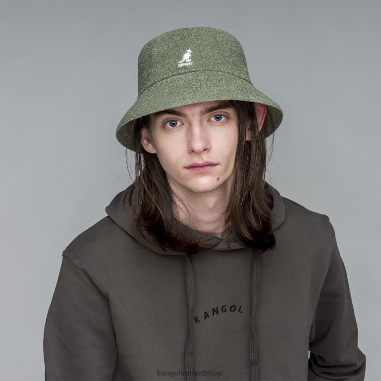 IE Kangol Bermuda Bucket Oil Green Unisex Accessories 6B26V624