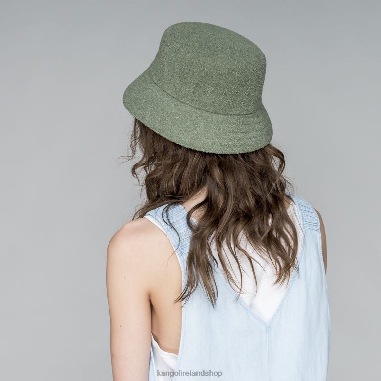 IE Kangol Bermuda Bucket Oil Green Unisex Accessories 6B26V624