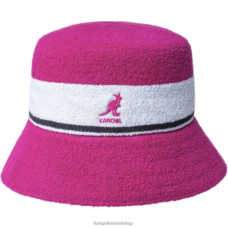 IE Kangol Bermuda Stripe Bucket Electric Pink Unisex Accessories 6B26V646