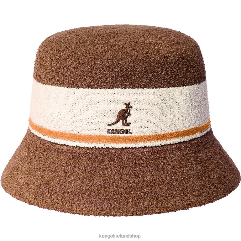 IE Kangol Bermuda Stripe Bucket Mahogany Unisex Accessories 6B26V643