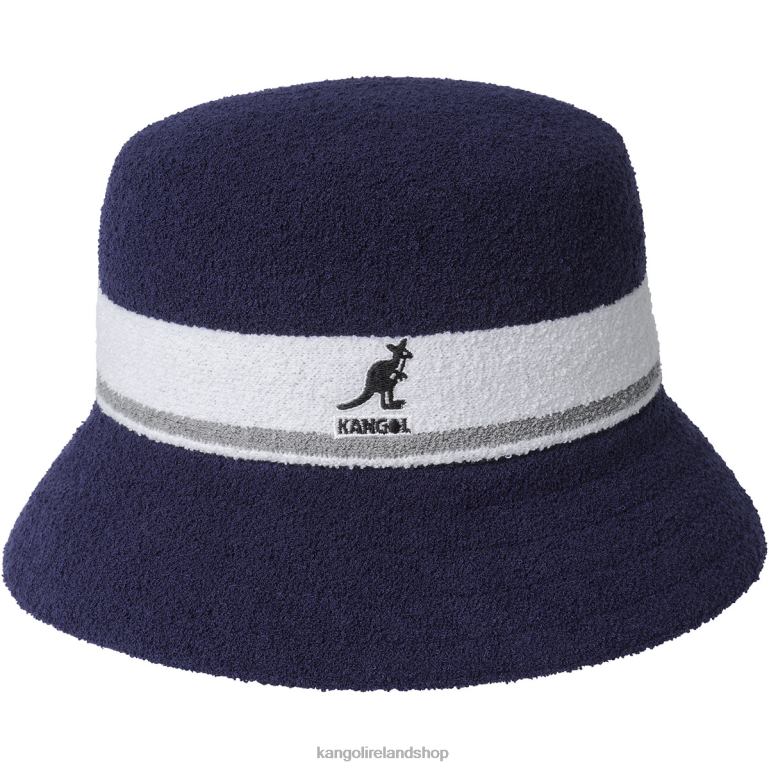 IE Kangol Bermuda Stripe Bucket Navy Unisex Accessories 6B26V644