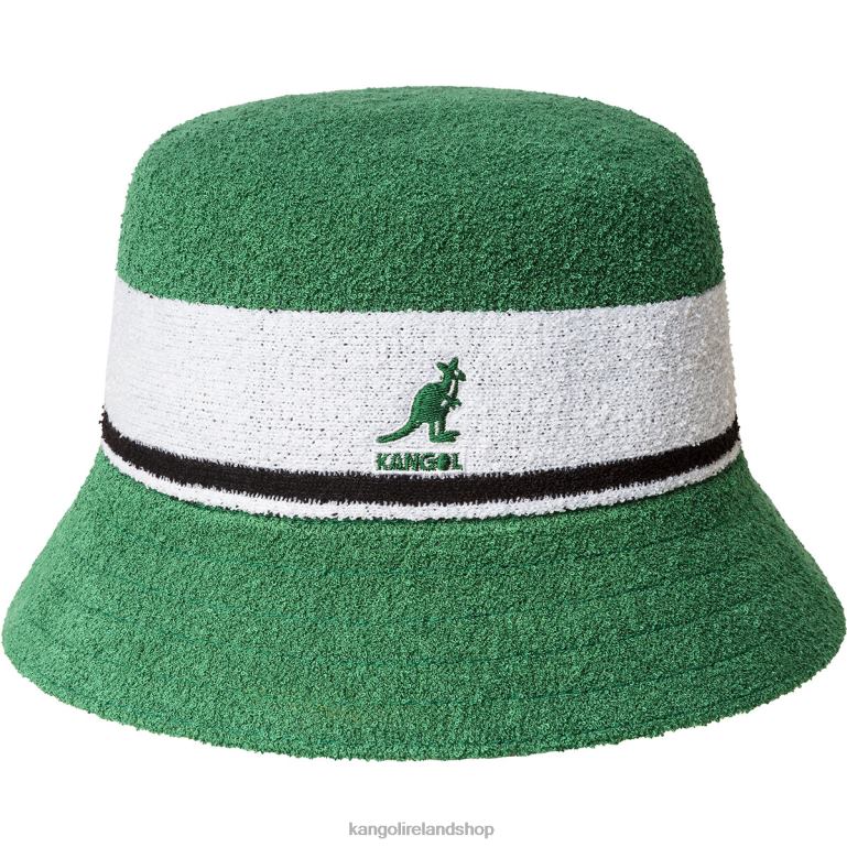 IE Kangol Bermuda Stripe Bucket Turf Green Unisex Accessories 6B26V648