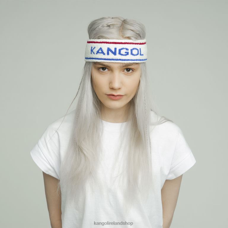 IE Kangol Bermuda Stripe Headband White/Ciano Unisex Accessories 6B26V908