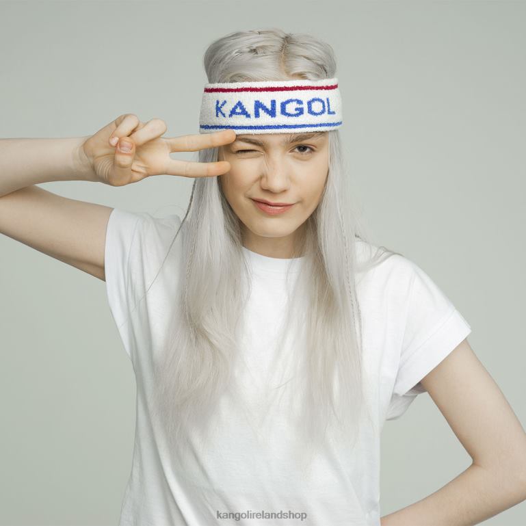 IE Kangol Bermuda Stripe Headband White/Ciano Unisex Accessories 6B26V908