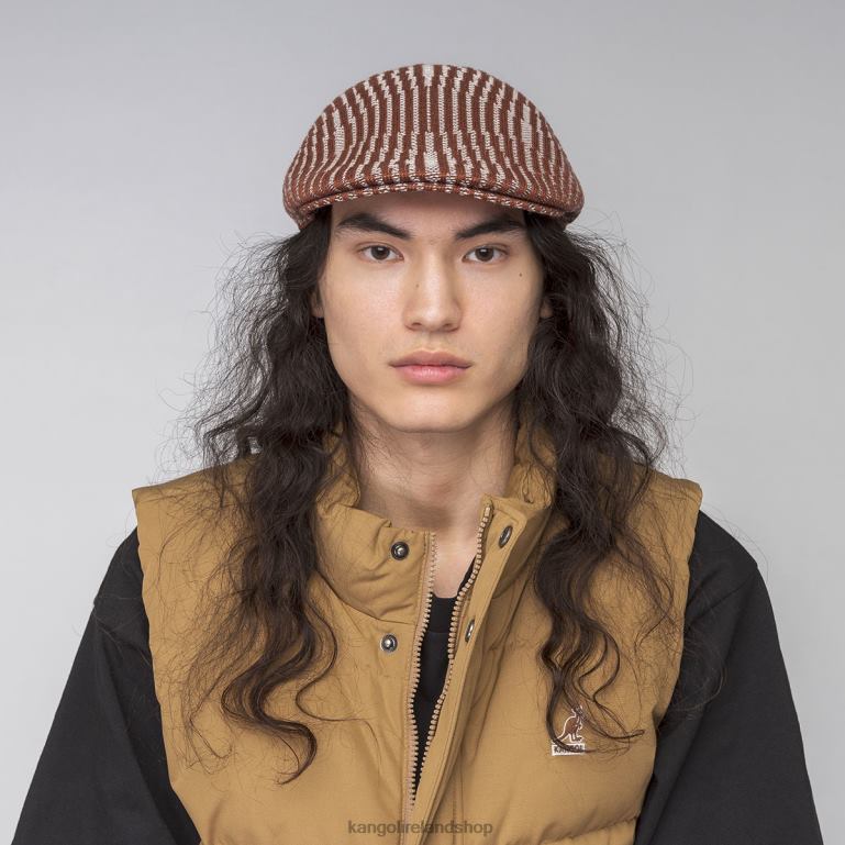 IE Kangol Contour Wave 507 Mahogany/Cream Unisex Accessories 6B26V208