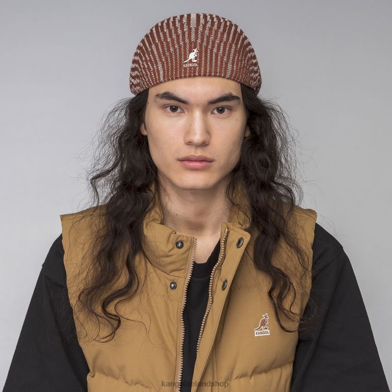 IE Kangol Contour Wave 507 Mahogany/Cream Unisex Accessories 6B26V208