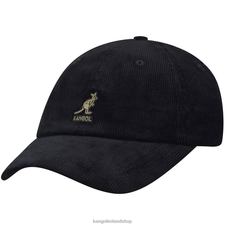 IE Kangol Cord Baseball Black Unisex Accessories 6B26V381
