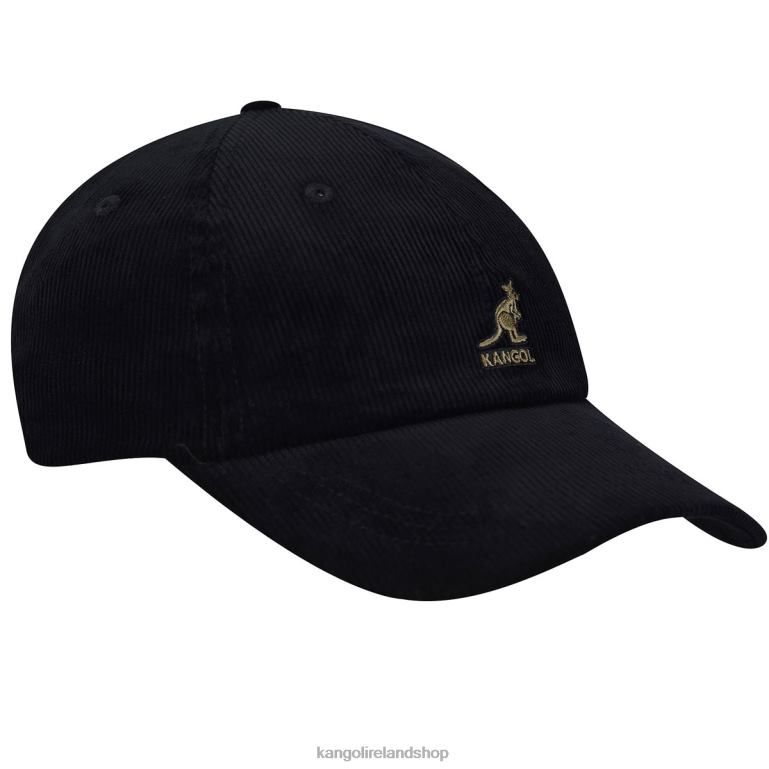 IE Kangol Cord Baseball Black Unisex Accessories 6B26V381