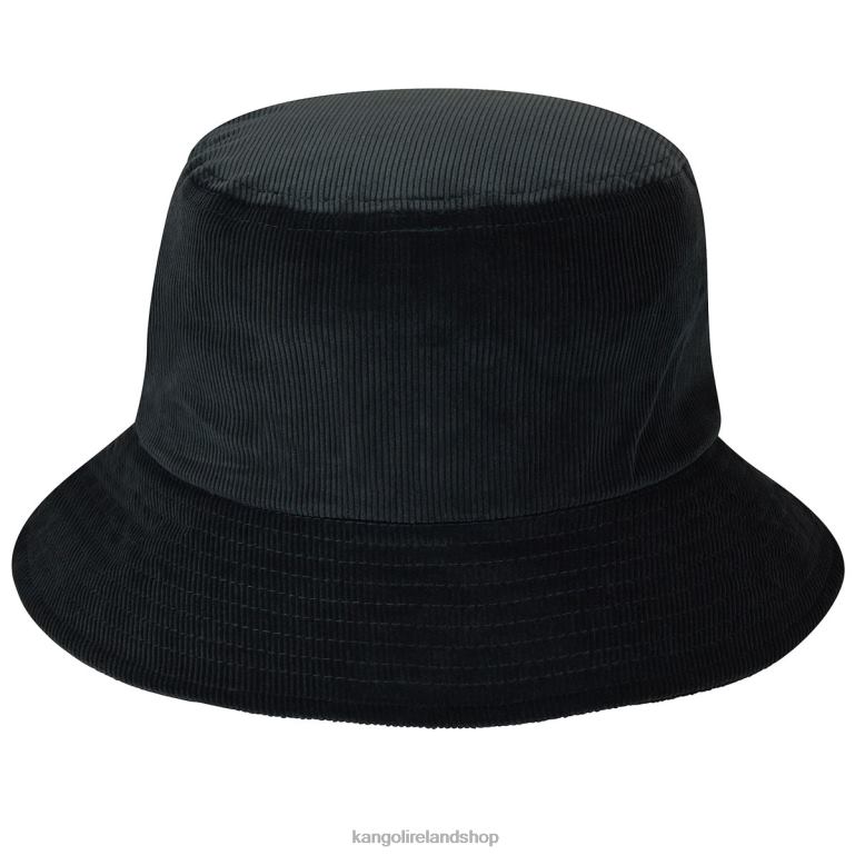 IE Kangol Cord Bucket Black Unisex Accessories 6B26V723
