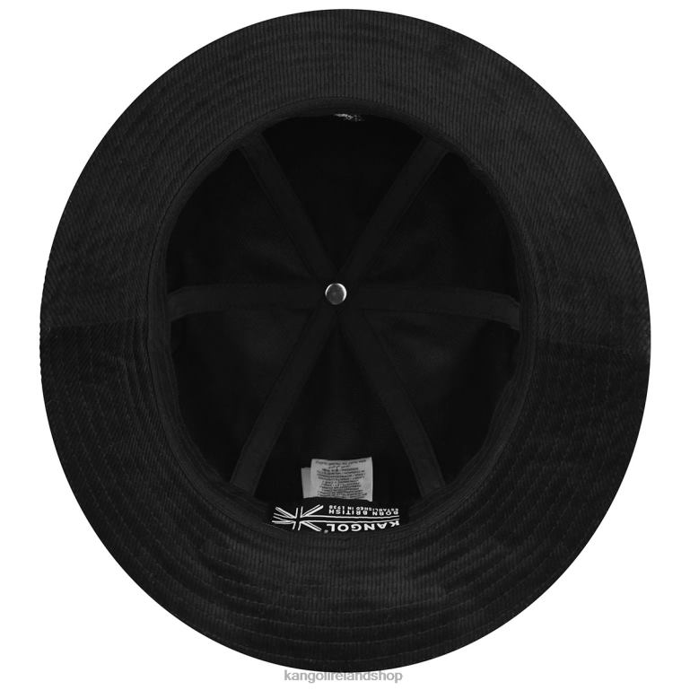 IE Kangol Cord Casual Black Unisex Accessories 6B26V512