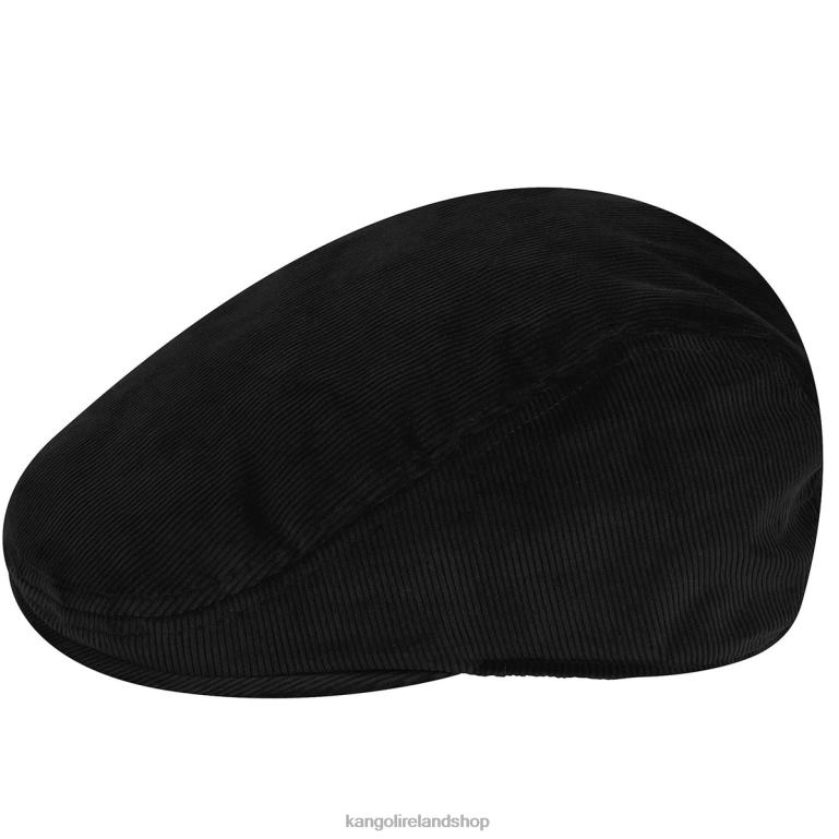 IE Kangol Cord Ivy Cap Black Unisex Accessories 6B26V784