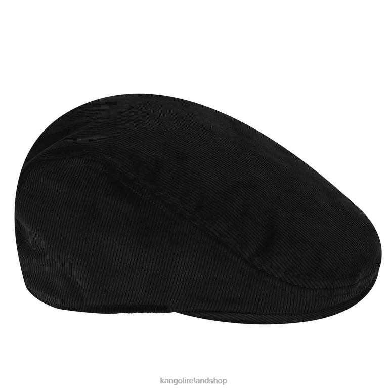 IE Kangol Cord Ivy Cap Black Unisex Accessories 6B26V784