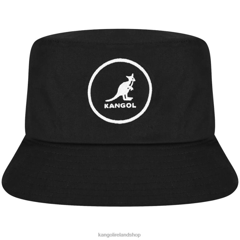 IE Kangol Cotton Bucket Black Unisex Accessories 6B26V537