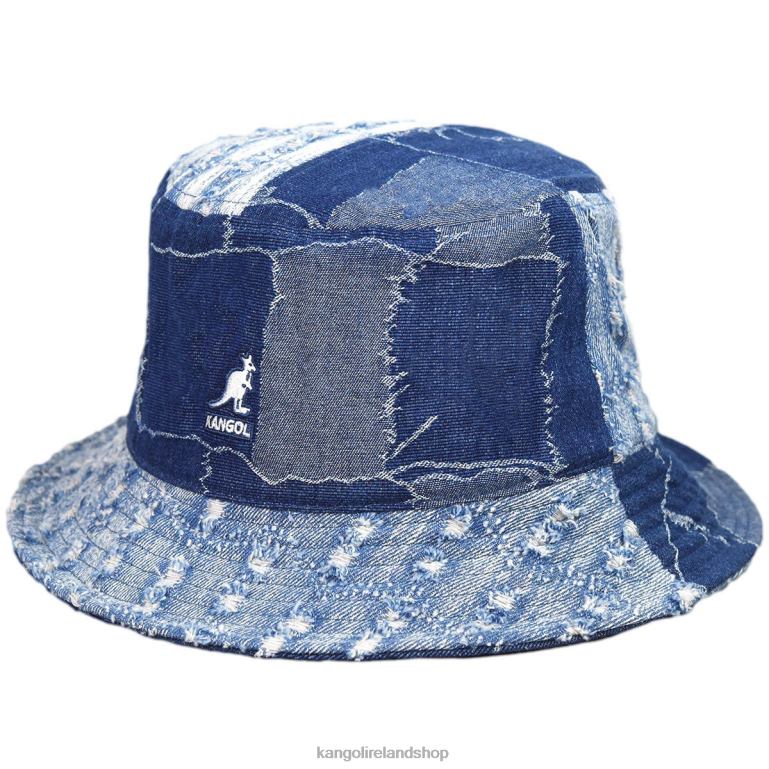 IE Kangol Denim Mash-Up Bucket Med Blue Unisex Accessories 6B26V503