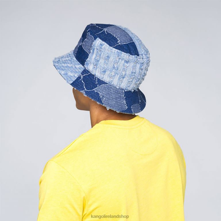 IE Kangol Denim Mash-Up Bucket Med Blue Unisex Accessories 6B26V503