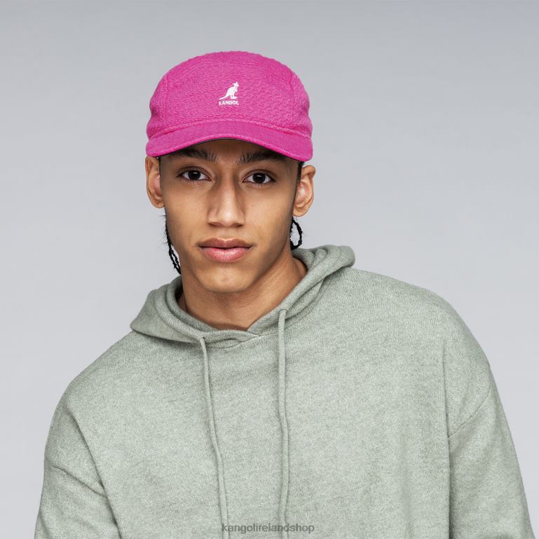 IE Kangol Embossed 5 Panel Cap Black Unisex Accessories 6B26V357