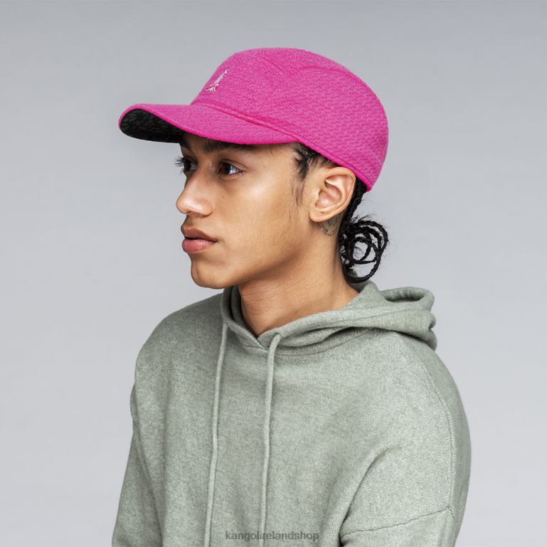 IE Kangol Embossed 5 Panel Cap Black Unisex Accessories 6B26V357