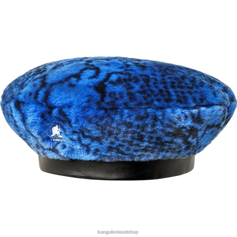 IE Kangol Faux Fur Beret Blue Snake Unisex Accessories 6B26V408