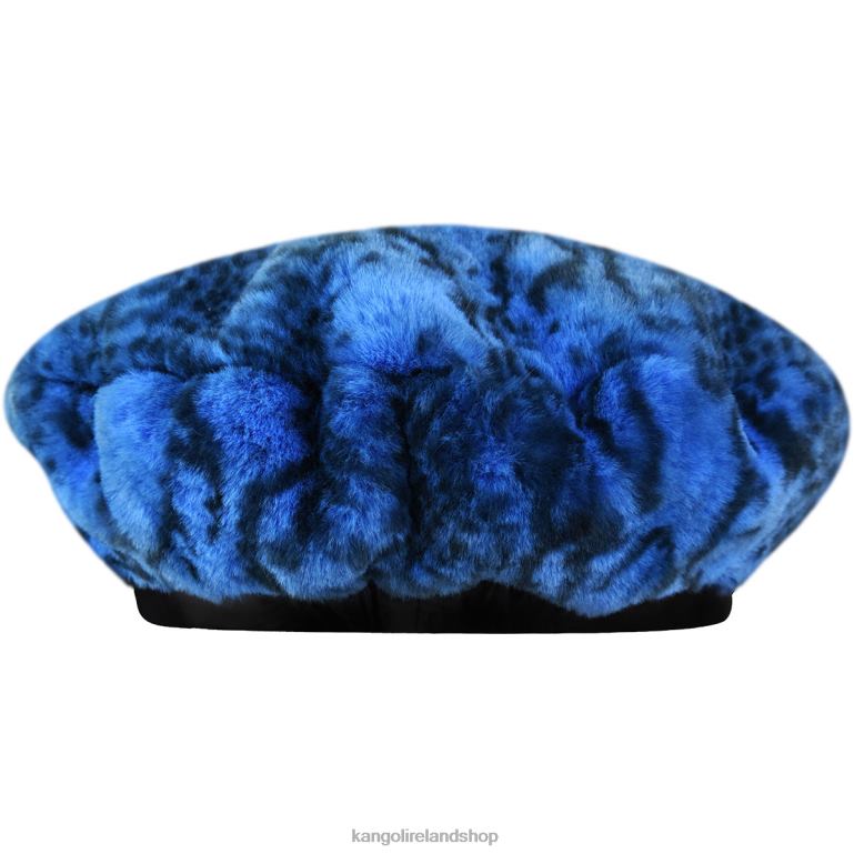 IE Kangol Faux Fur Beret Blue Snake Unisex Accessories 6B26V408