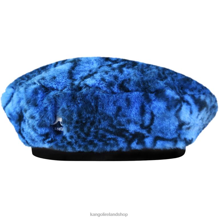 IE Kangol Faux Fur Beret Blue Snake Unisex Accessories 6B26V408