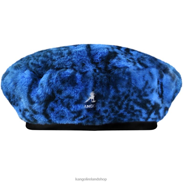 IE Kangol Faux Fur Beret Blue Snake Unisex Accessories 6B26V408