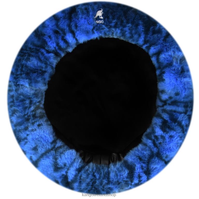 IE Kangol Faux Fur Beret Blue Snake Unisex Accessories 6B26V408