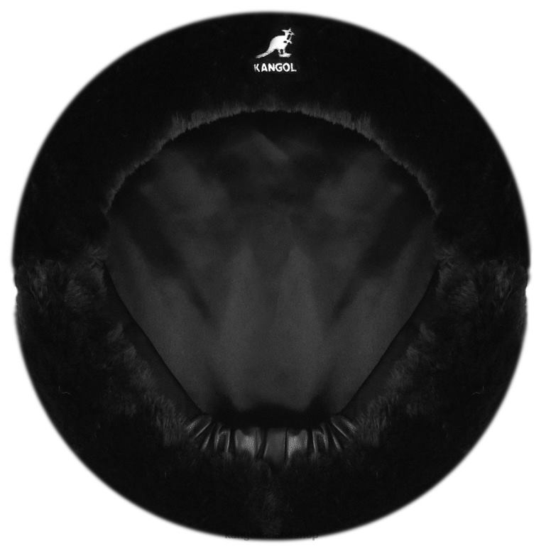 IE Kangol Faux Fur Beret Solid Black Unisex Accessories 6B26V403