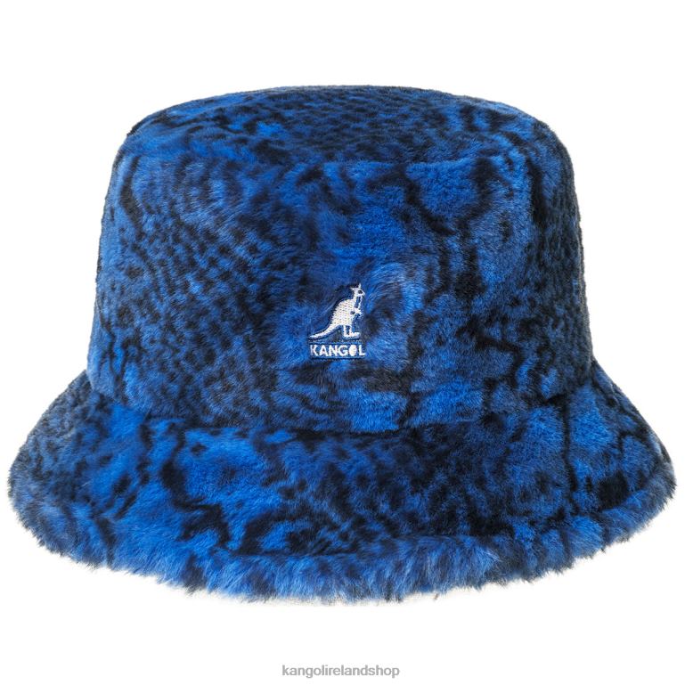 IE Kangol Faux Fur Bucket Blue Snake Unisex Accessories 6B26V711